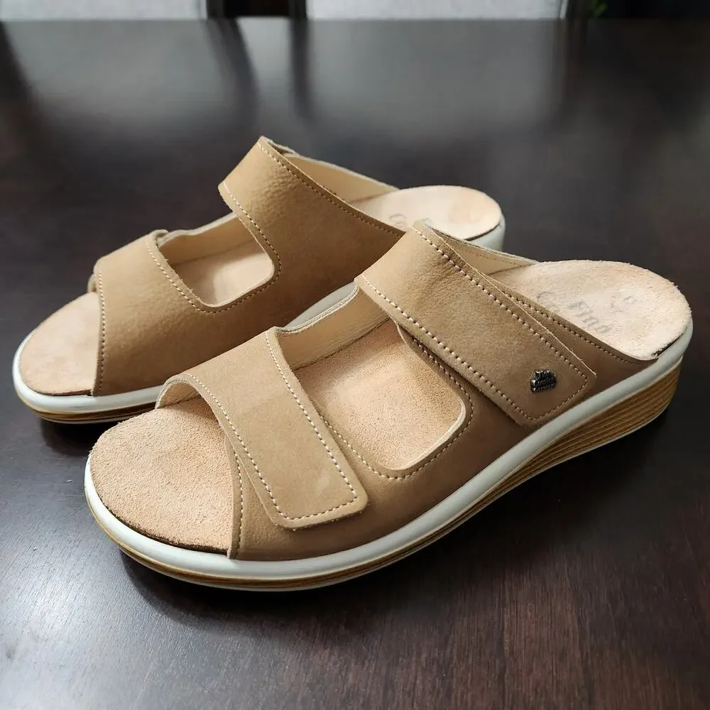 Finn Comfort Morelia Sandals Tan Nubuk Size 37